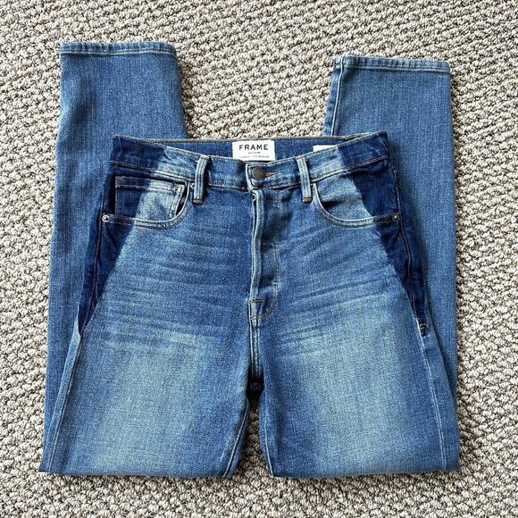 FRAME Le Original Gusset Slim Straight Leg Jeans in Elton Wash - Picture 11 of 11